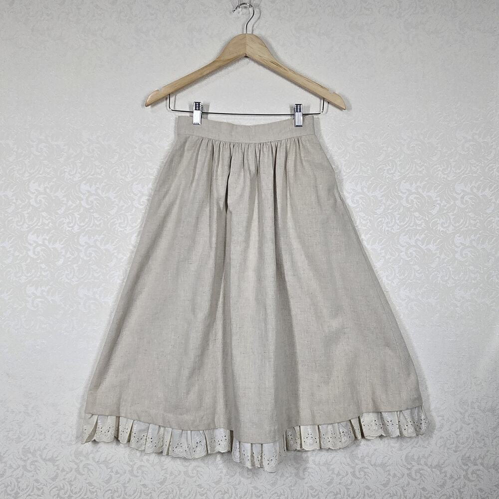Vintage Cream Midi Skirt - Picture 9 of 13